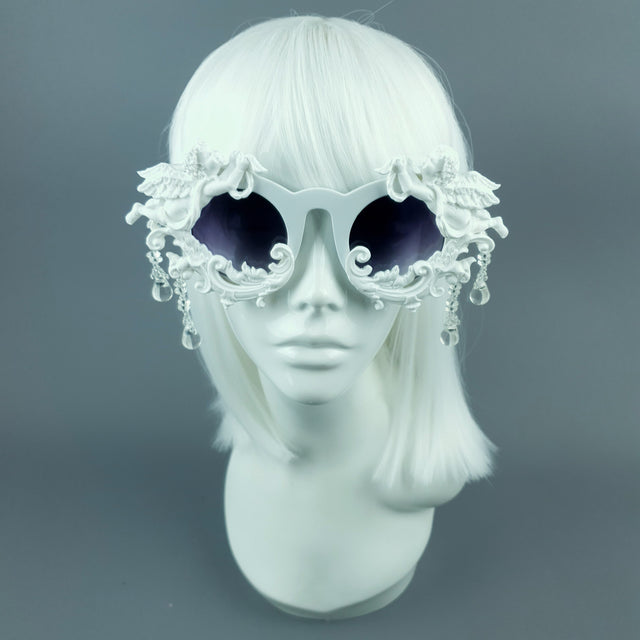 "Siofra" White Cherub, Filigree & Beading Sunglasses