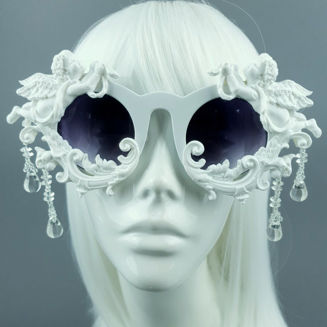 "Siofra" White Cherub, Filigree & Beading Sunglasses