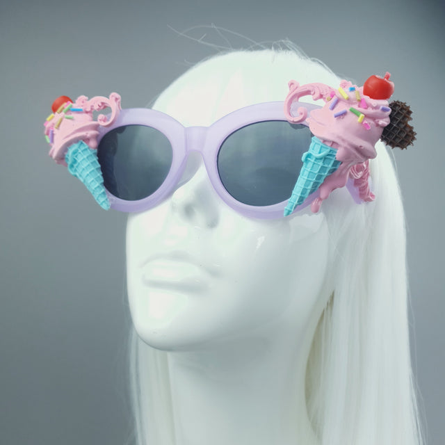 "Yummi" Pink & Purple Filigree Ice-cream  Sunglasses