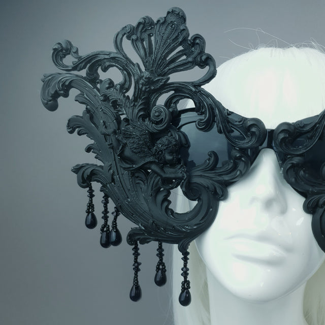 "Cinzia" OTT Black Filigree & Cherub Sunglasses