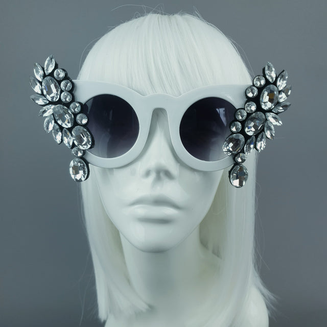 SAMPLE! Clear Diamante Jewel Sunglasses