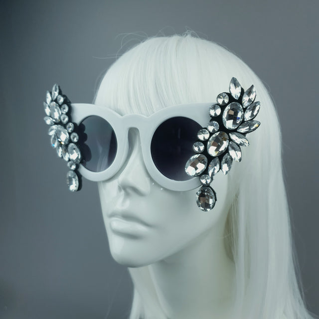 SAMPLE! Clear Diamante Jewel Sunglasses