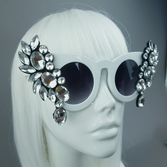 SAMPLE! Clear Diamante Jewel Sunglasses