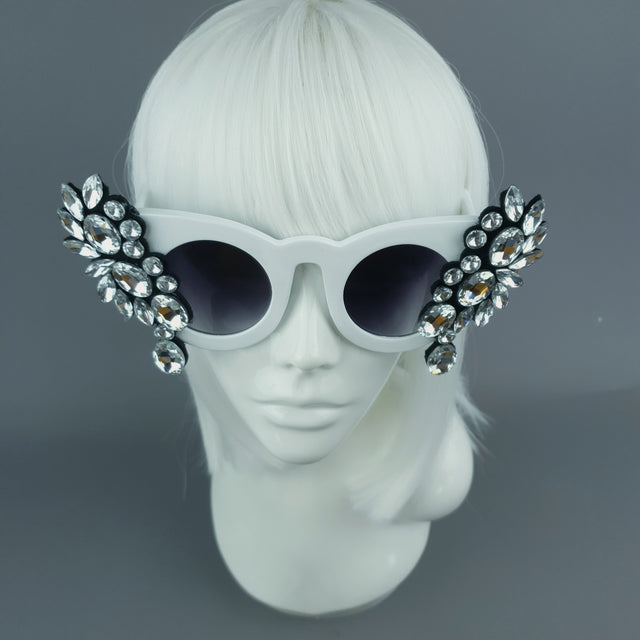 SAMPLE! Clear Diamante Jewel Sunglasses