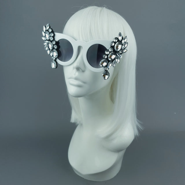 SAMPLE! Clear Diamante Jewel Sunglasses