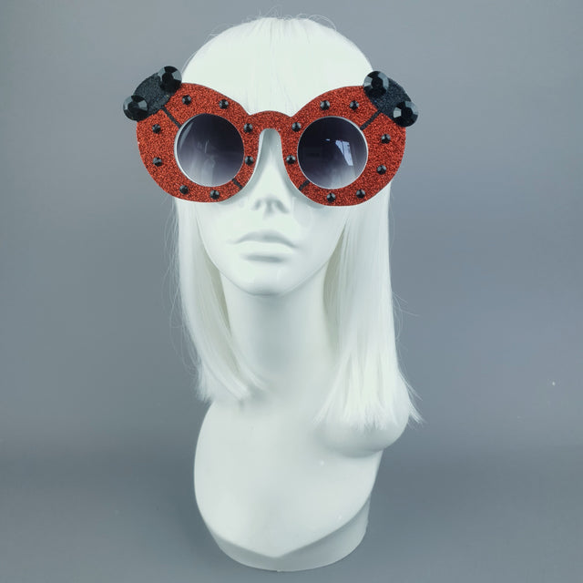Ladybird Red Glitter Sunglasses