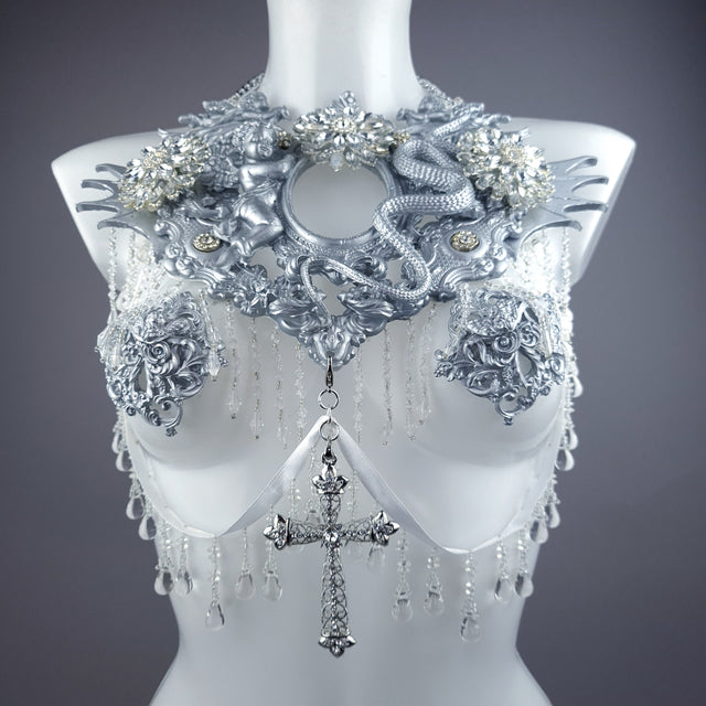 "Goya" Silver Harness Body Jewellery & Pasties.