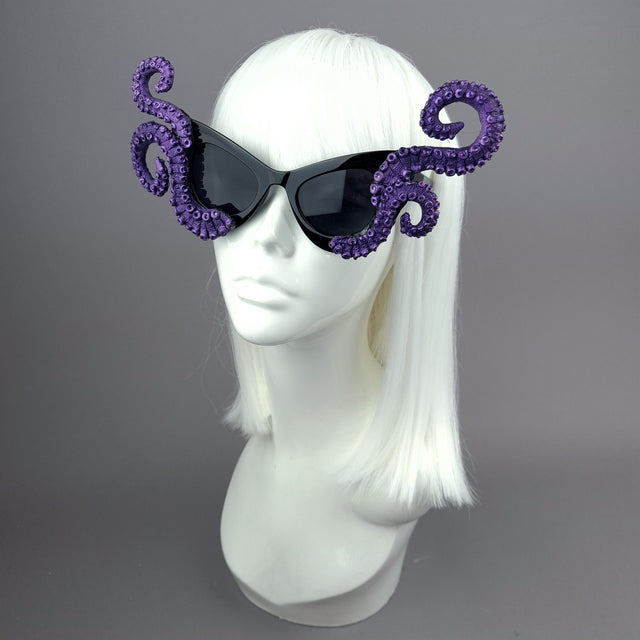 "Ursula" Black & Purple Octopus Kraken Tentacle Sunglasses