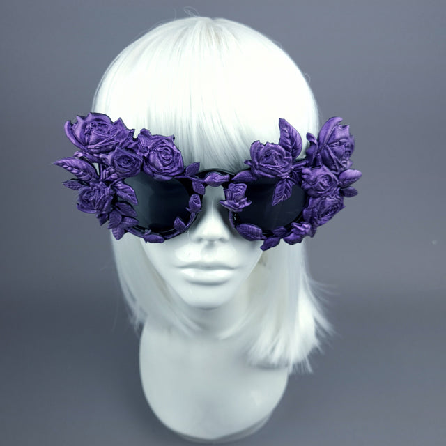"Amour Sombre" Purple Roses Sunglasses