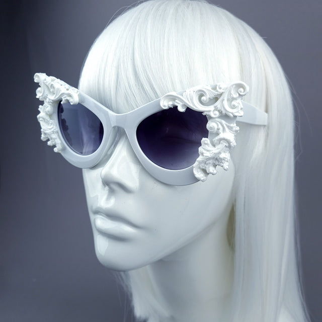 "Amaya" White Filigree Sunglasses