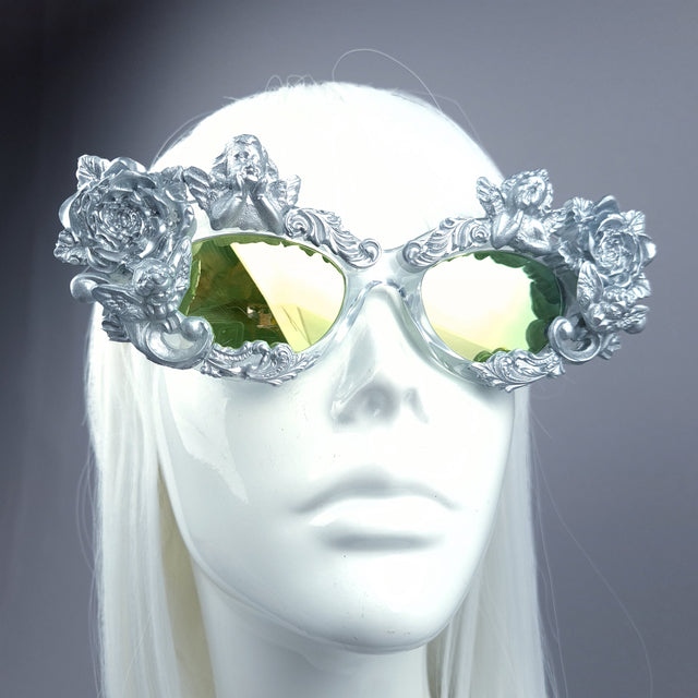 "Immortal" Silver Angel, Rose & Filigree Catseye Sunglasses