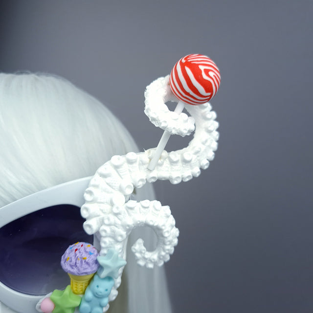 "Sugarie" White Tentacle Candy Sweets Sunglasses