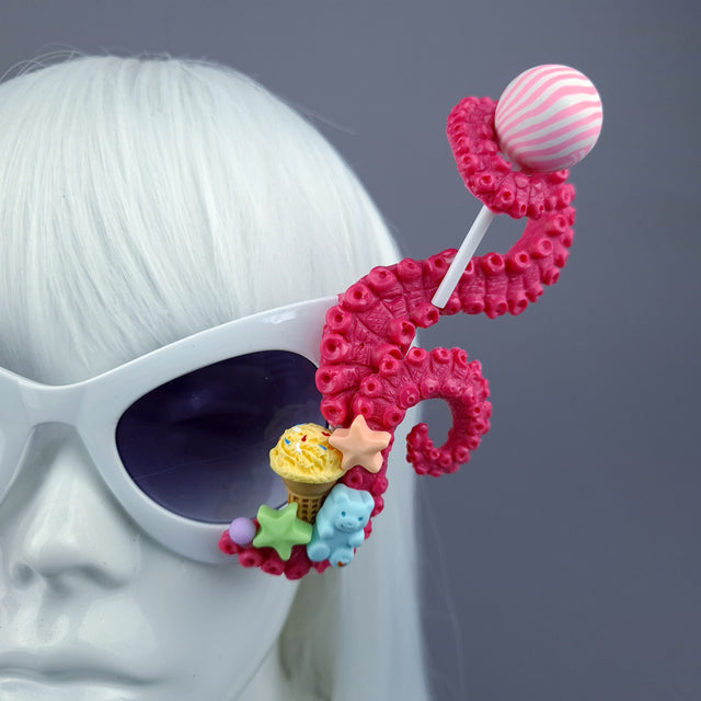 "Sugarie" Dark Pink Tentacle Candy Sweets Sunglasses