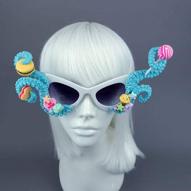 "Sugarie" Pastel Blue Tentacle Candy Sweets Sunglasses