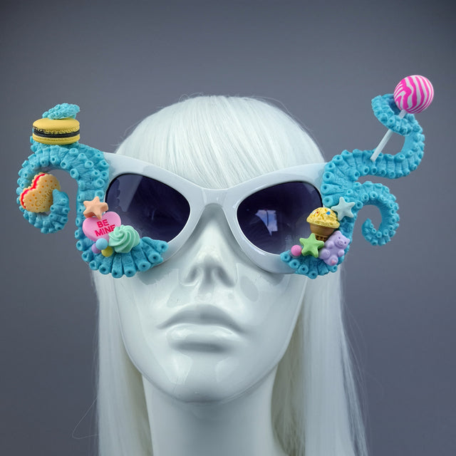 "Sugarie" Pastel Blue Tentacle Candy Sweets Sunglasses