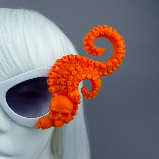 "Eerie" Orange Skulls Kraken Tentacles Sunglasses