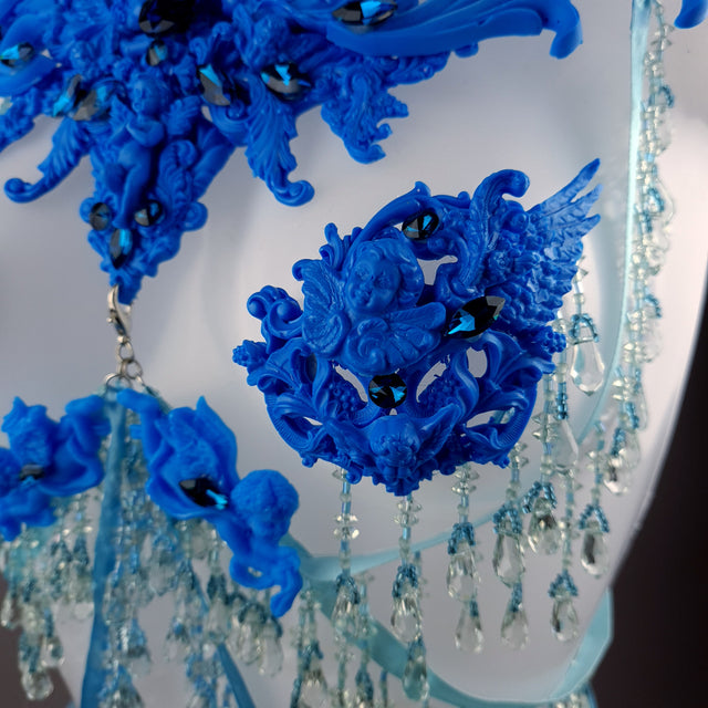 "De Hyacintho" Blue Filigree Nipple Pasties & Beading Body Jewellery