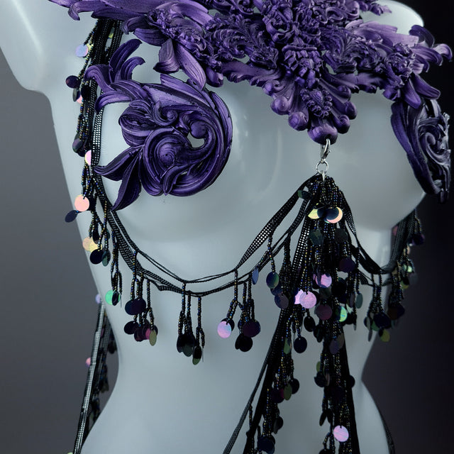 Alcina Purple Filigree Harness Body Jewellery & Pasties. – Pearls & Swine