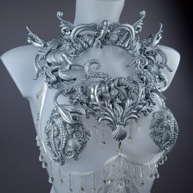 "Aquata: Silver Mermaid Filigree Harness Body Jewellery & Pasties