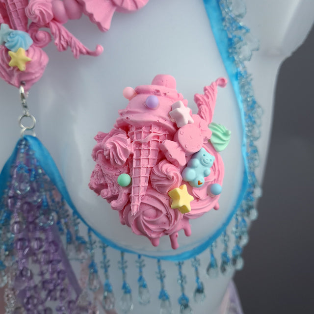 "Tootsie" Pink Cake Harness Body Jewellery & Pasties