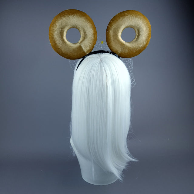 "Donut you want me Baby" Ear Veil Headdress - White