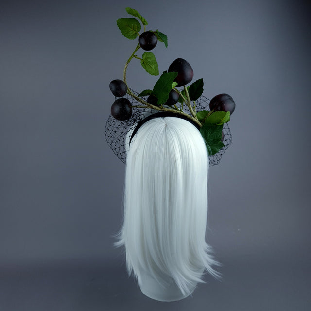 "Styx" Plum Fruit Veil Headdress