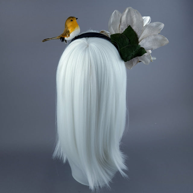 "Rockin' Robin" Gold Amaryllis Flower & Birds Headband