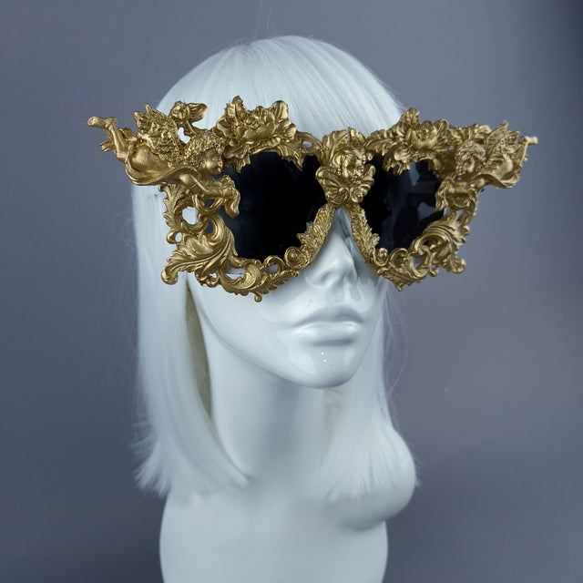 "Gabriel" Gold Filigree Ornate Unisex Sunglasses