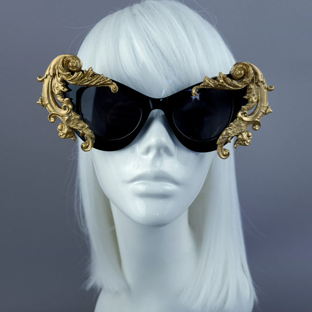 "Orion" Gold Filigree Catseye Sunglasses