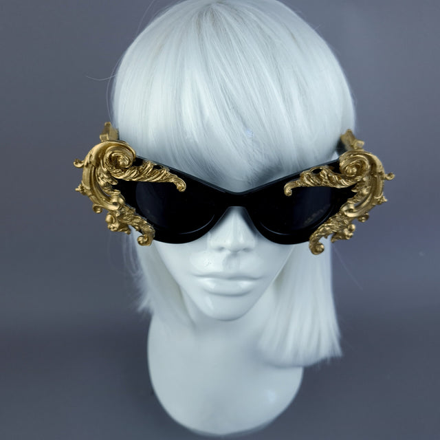 "Orion" Gold Filigree Catseye Sunglasses