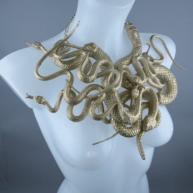 "Nile" Nest of Gold Snakes Necklace