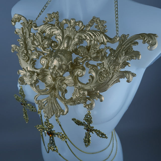 "Divin" Gold Cherub & Filigree Harness Body Jewellery