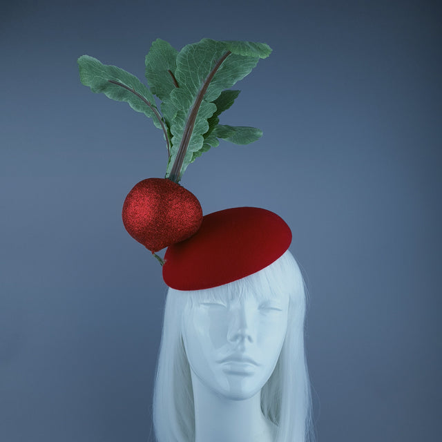 "Radish me" Red Glitter Radish Vegetable Food Hat