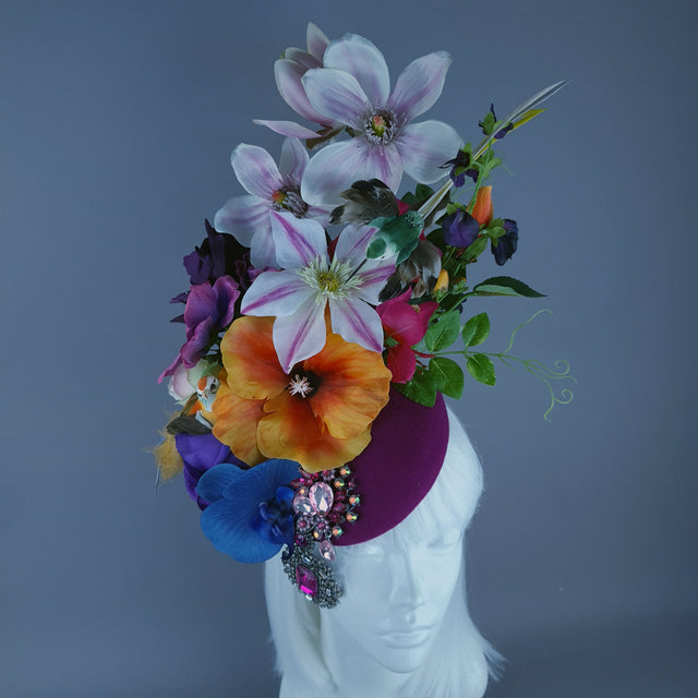 "Ensoleillé" Colourful Flower Floral Fascinator Hat Headdress