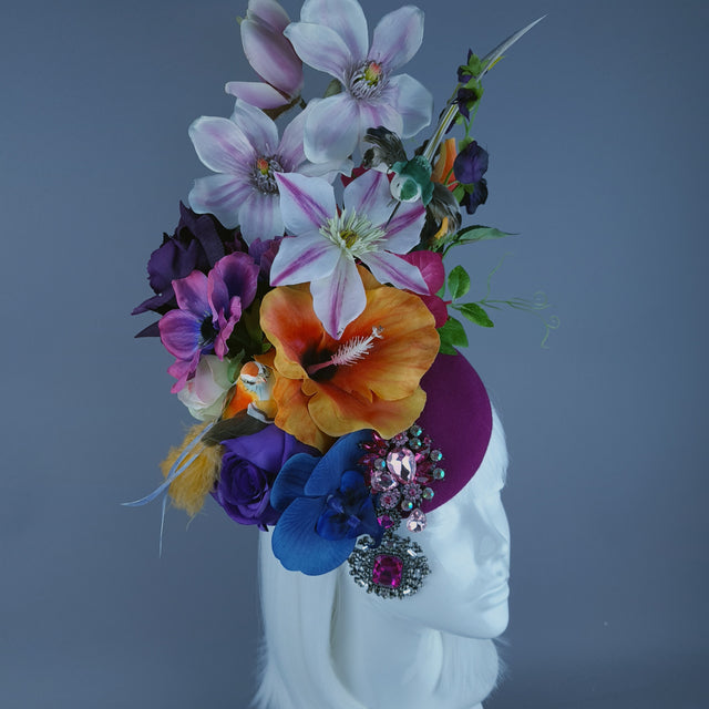 "Ensoleillé" Colourful Flower Floral Fascinator Hat Headdress