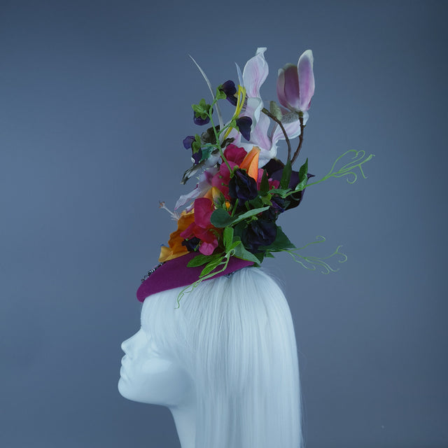 "Ensoleillé" Colourful Flower Floral Fascinator Hat Headdress