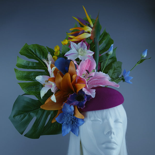"Ceria" Colourful Flower Floral Fascinator Hat Headdress