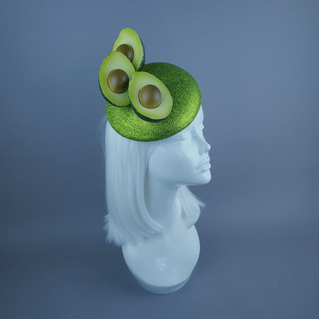"Guacamole" Glitter Avocado Avo Vegetable Food Fascinator Hat