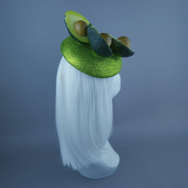 "Guacamole" Glitter Avocado Avo Vegetable Food Fascinator Hat