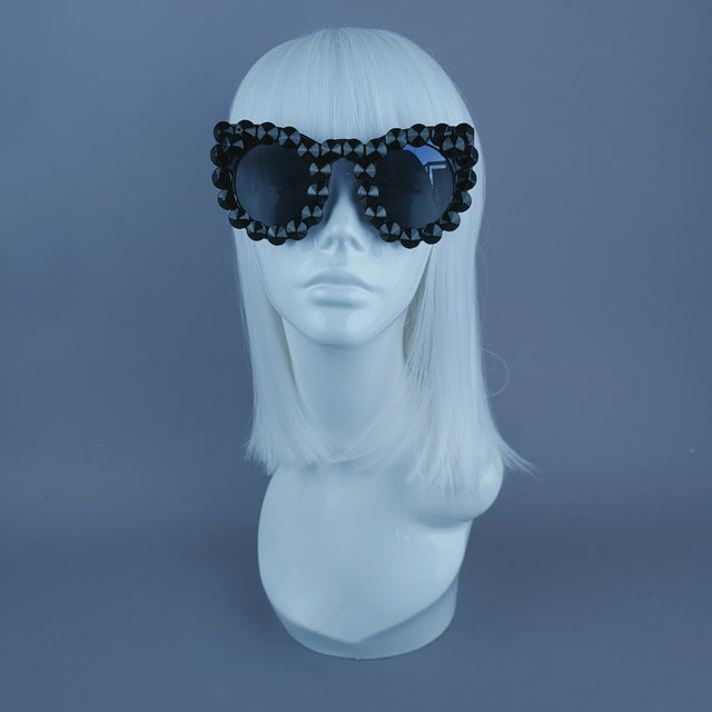 "Dyrk" Black Gem Cat Eye Sunglasses