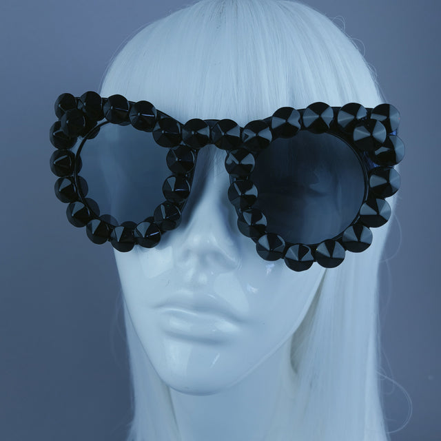 "Dyrk" Black Gem Cat Eye Sunglasses