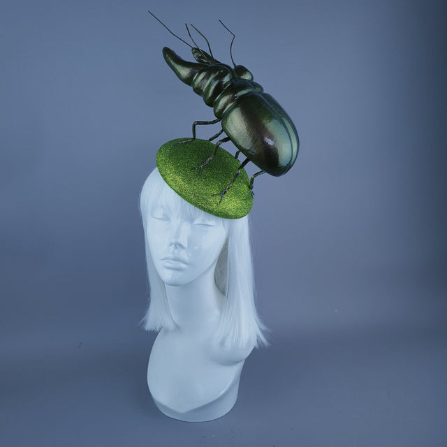 "Scuttle" Giant Stag Beetle Insect Bug Fascinator Hat
