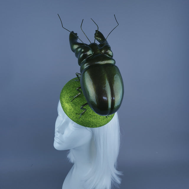 "Scuttle" Giant Stag Beetle Insect Bug Fascinator Hat