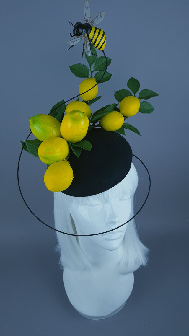"Amarillo 2" Lemon & Bee Fascinator Hat