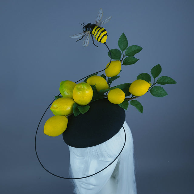 "Amarillo 2" Lemon & Bee Fascinator Hat