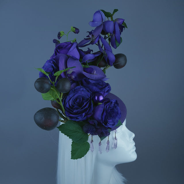 "Summanus" Purple Plum, Pearl & Beading Fascinator