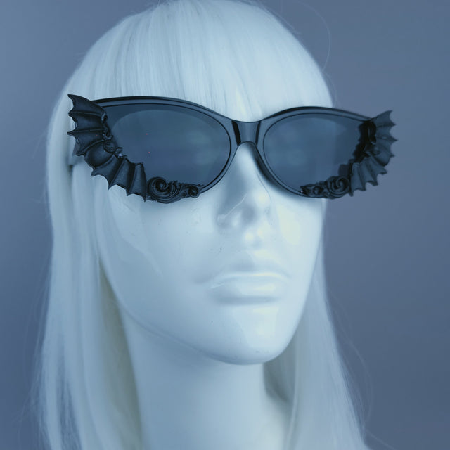 Cat Eye Bat & Filigree Sunglasses