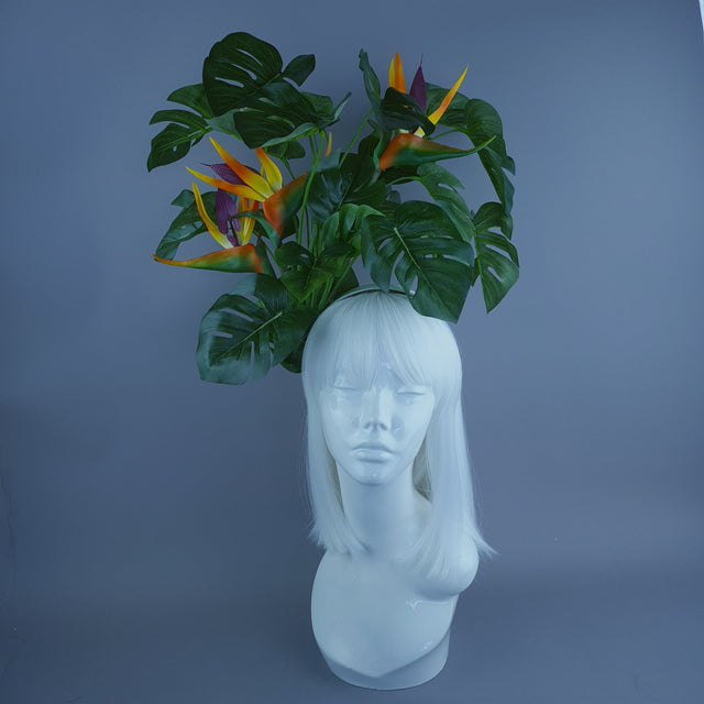 "Chiara" Tropical Flower & Leaf Headdress