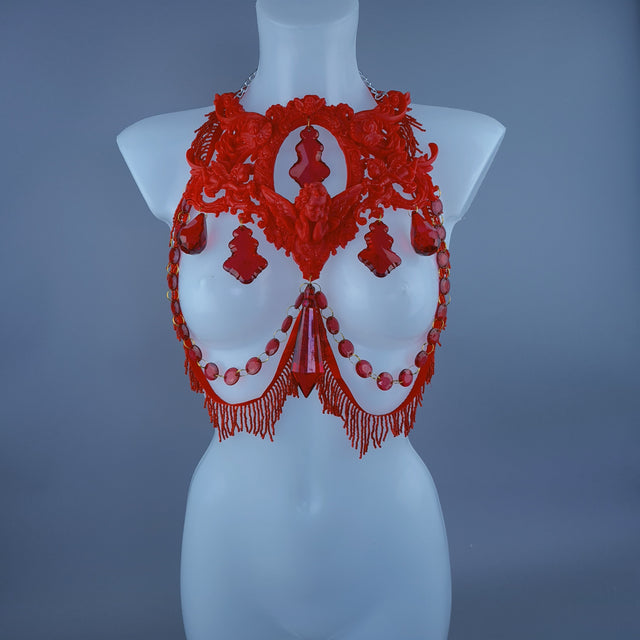 "Omaira" Red Angel Filigree Jewel Harness