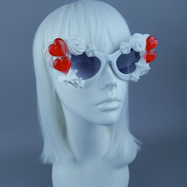 "Pie" White Frosting Icing Red Hearts Sunglasses
